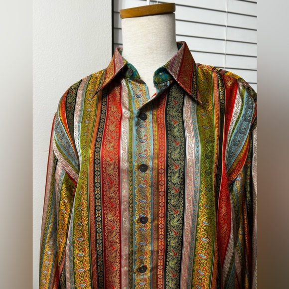 $398 ROBERT GRAHAM SILK LUXURY BUTTON DOWN PAISLEY MEN’S DESIGNER SHIRT SIZE 2XL - Picture 3 of 16